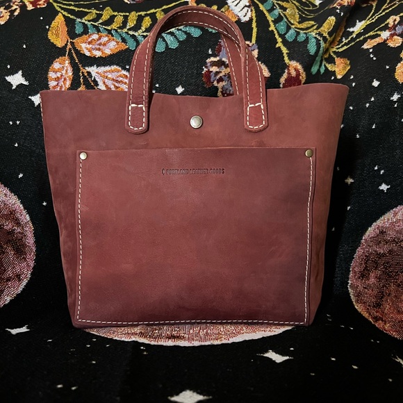 SOLD Portland Leather Goods LOTUS mini snap crossbody tote - Picture 2 of 10